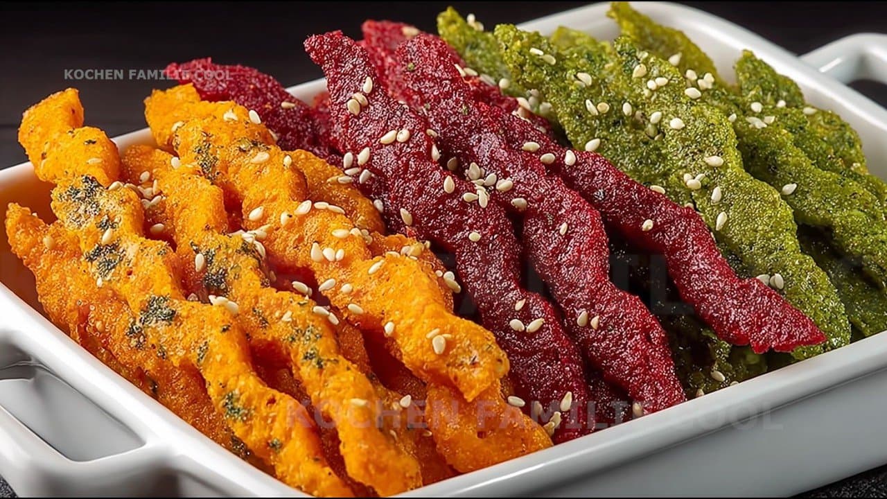 1-Cup Lentil Crackers 3 Ways (Beet, Carrot, Herb)