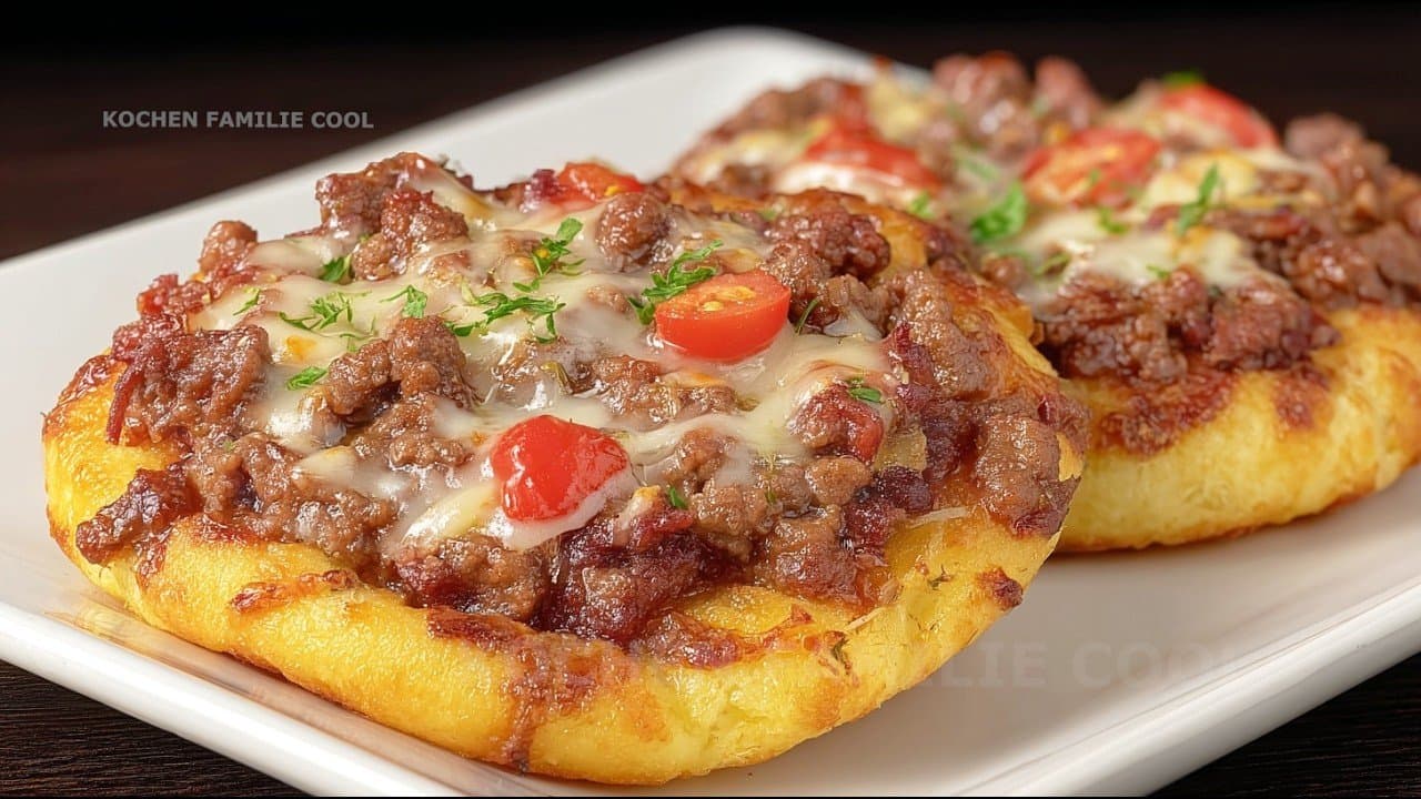 Wolkenbrot-Pizza aus 5 Zutaten mit Rind (Keto)