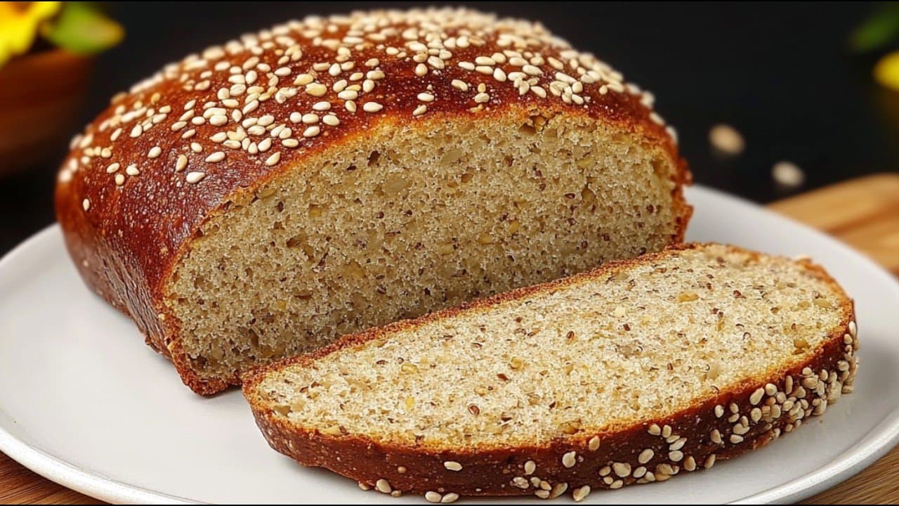 Pan integral de semillas y manzana sin harina (vegetariano)
