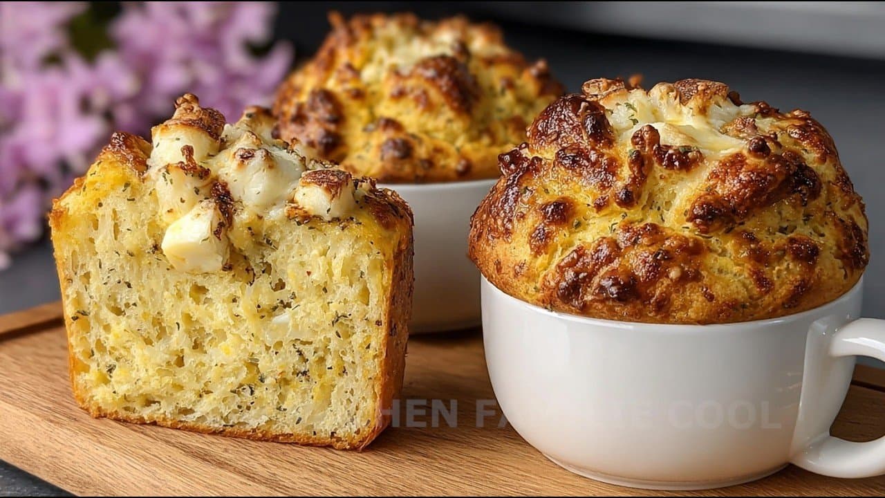 Mini pan en taza de requesón y parmesano (sin harina)