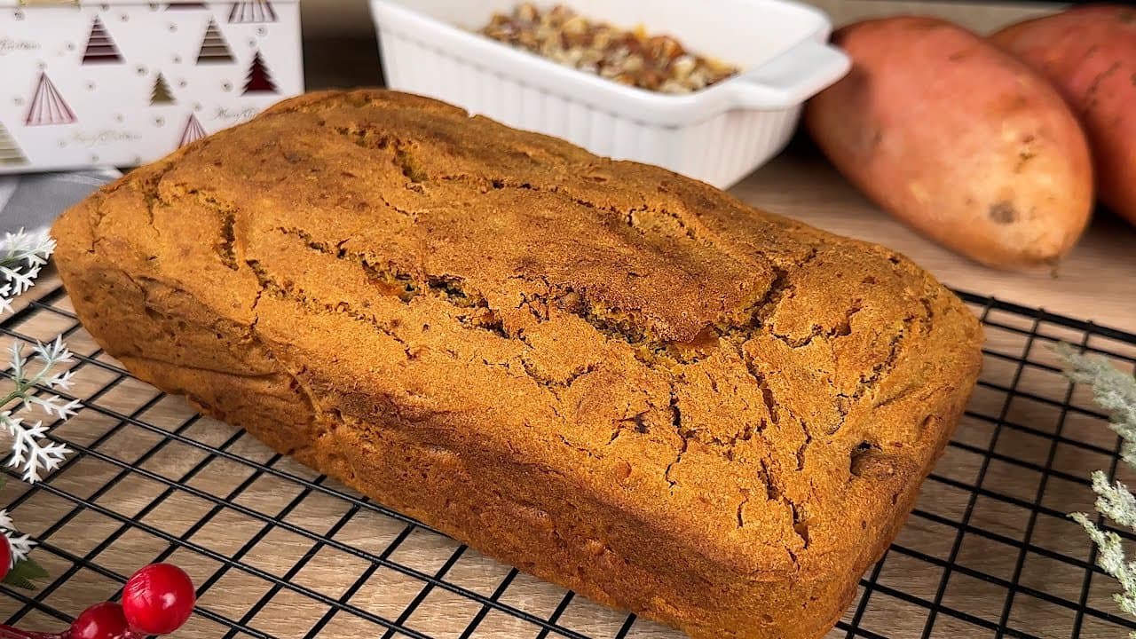 Pan rápido de boniato y nueces sin gluten