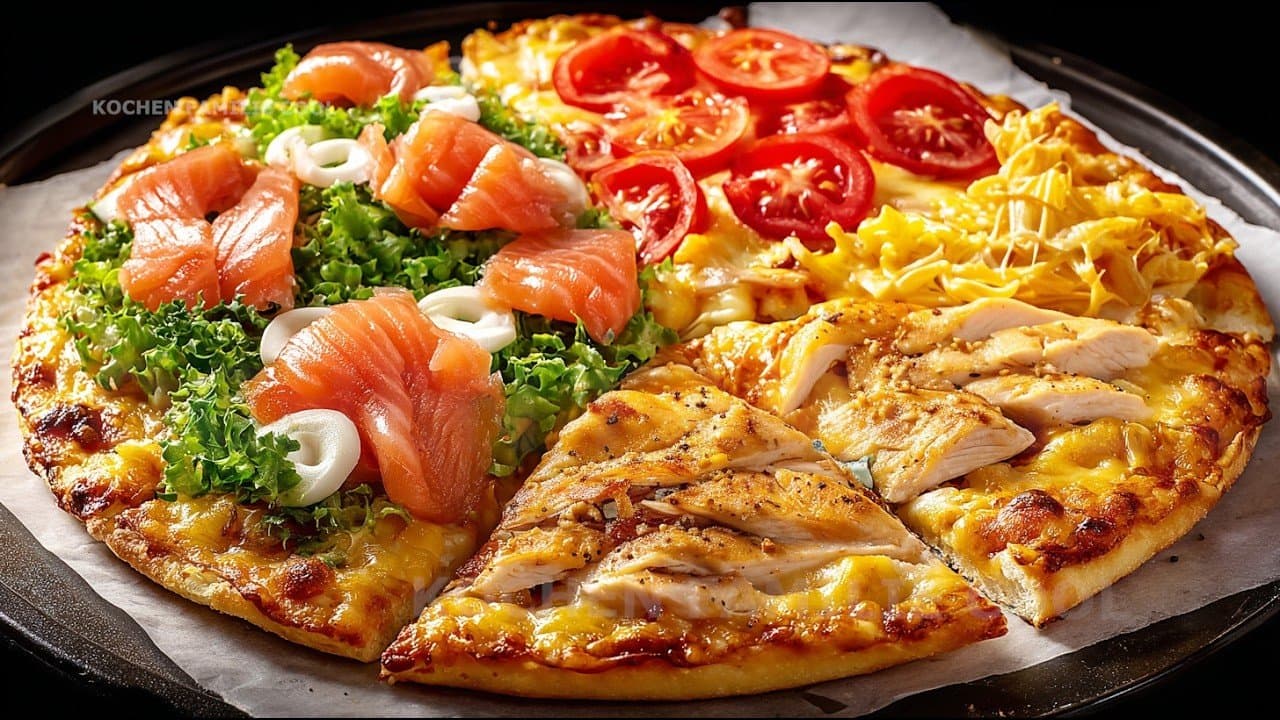 Focaccia pizza de yogur griego y almendras