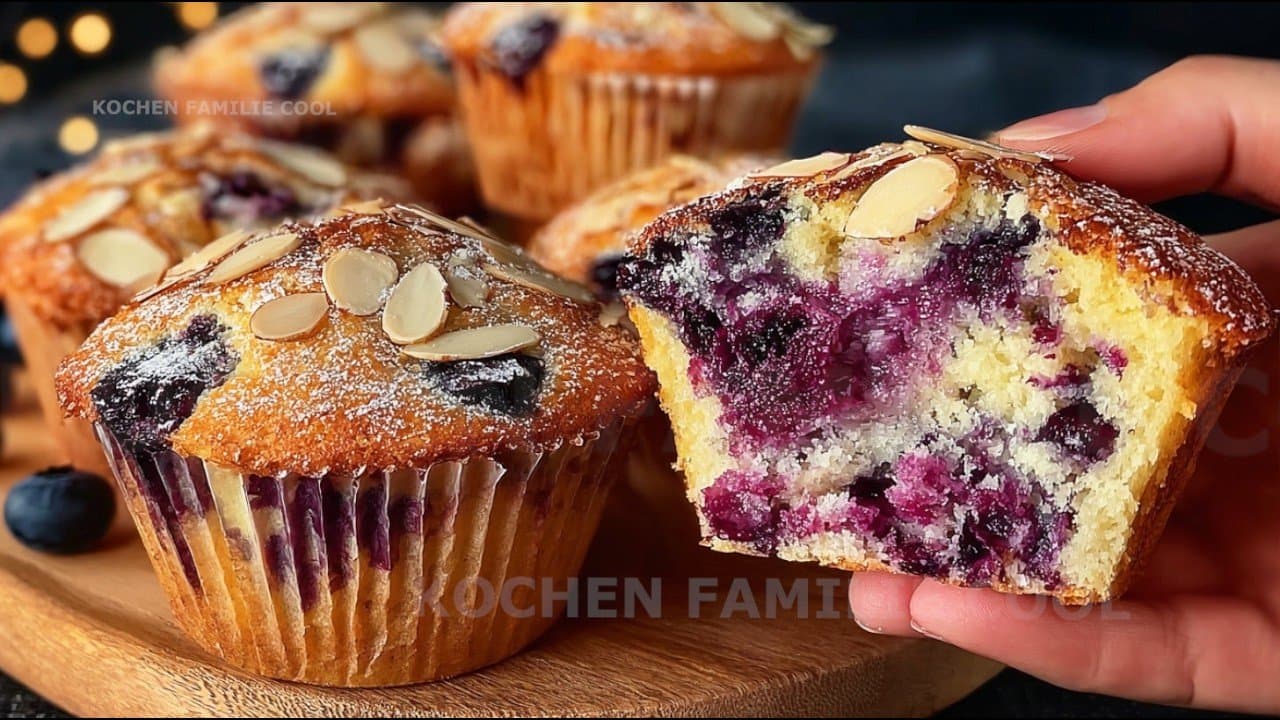 Muffins au fromage blanc citron-myrtilles (sans farine, sans sucre)