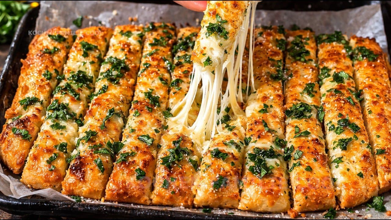 Pan de ajo de lentejas relleno de mozzarella (sin harina)