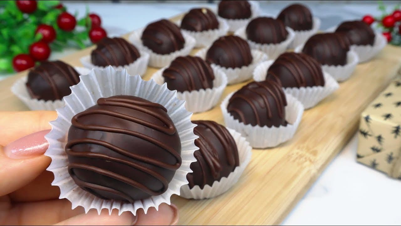 Trufas de cacahuete y chocolate sin horno con 4 ingredientes
