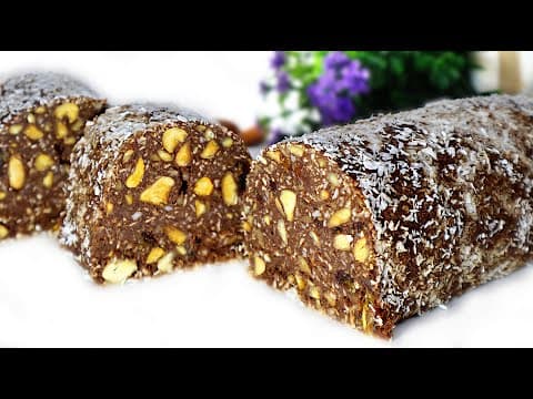 No-Bake Almond Coconut Persimmon Chocolate Dessert