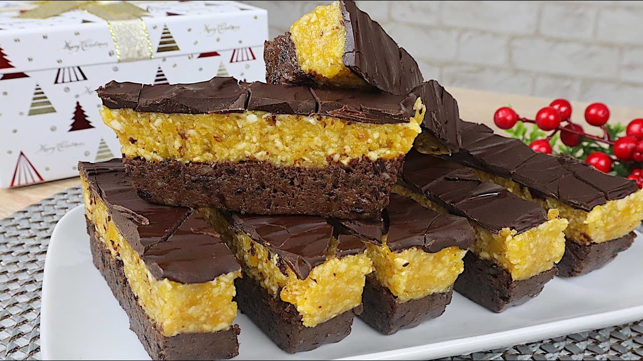 Barras de postre sin horno con orejones, anacardos y nueces