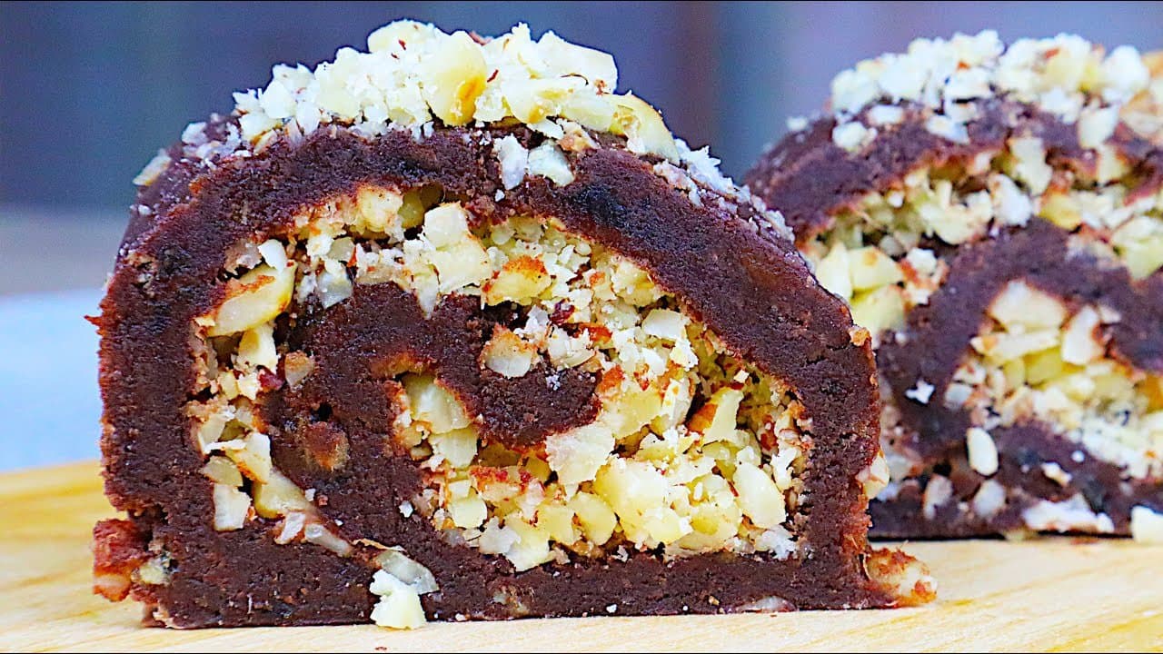 Trufas sin horno de dátil, avellana y cacao