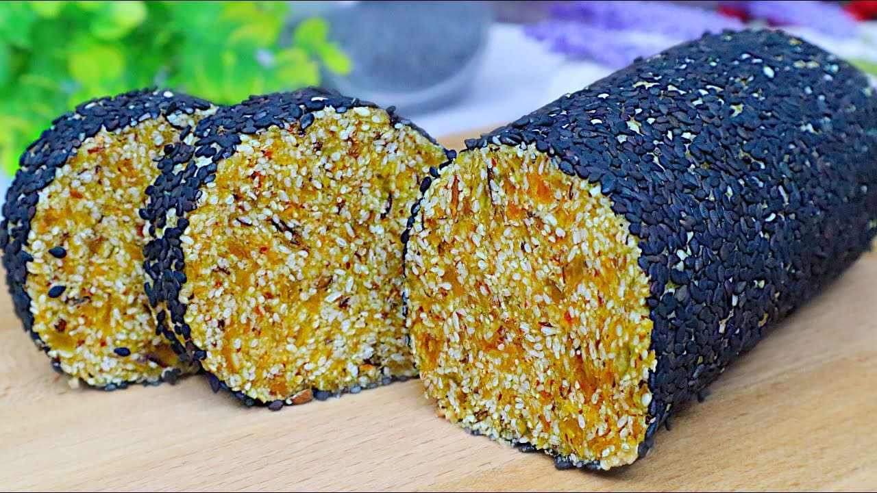 Halva sin horno de sésamo con orejones y dátiles (vegana)