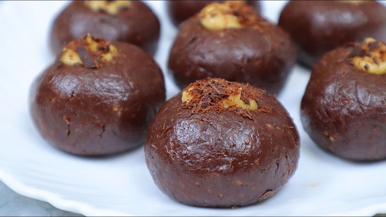 Trufas sin horno de nuez, dátil y mantequilla de cacahuete