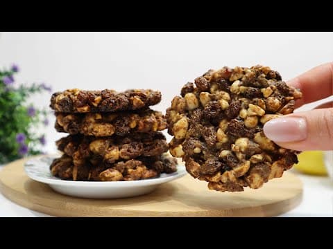 4-Ingredient Peanut Raisin Flaxseed Cookies — No Sugar, No Wheat Flour