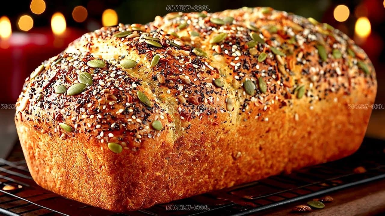 Pain au fromage blanc et graines de courge avec aneth