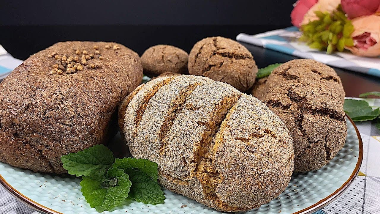 Pan de salvado de centeno y linaza (sin harina de trigo)