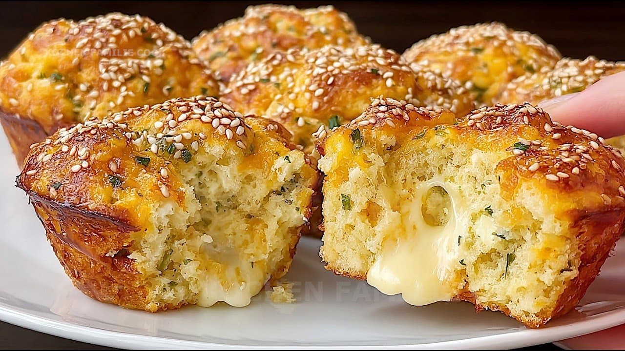 Savory Lentil Muffins with 3 Cheeses (No Flour, No Yeast)