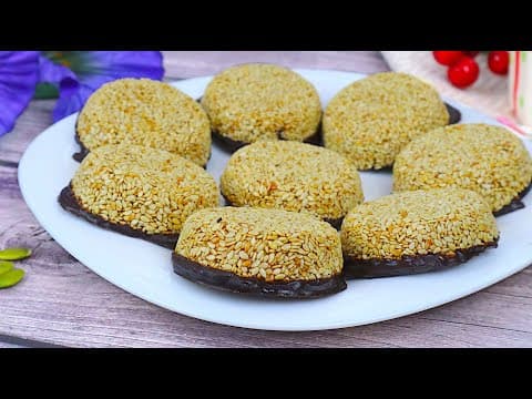 Gluten-Free Sesame Caramel Bites with Dark Chocolate — Only 3 Ingredients