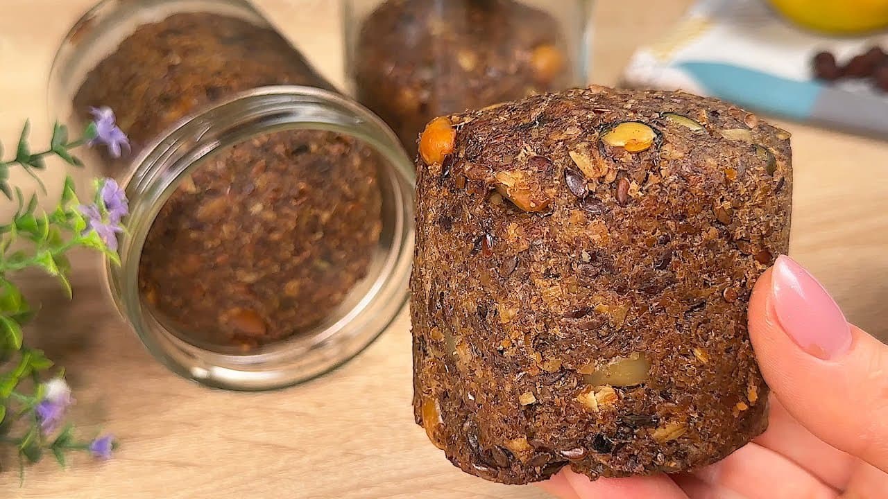 Shelf-Stable Jar-Baked Oat Seed Bread (Vegan)