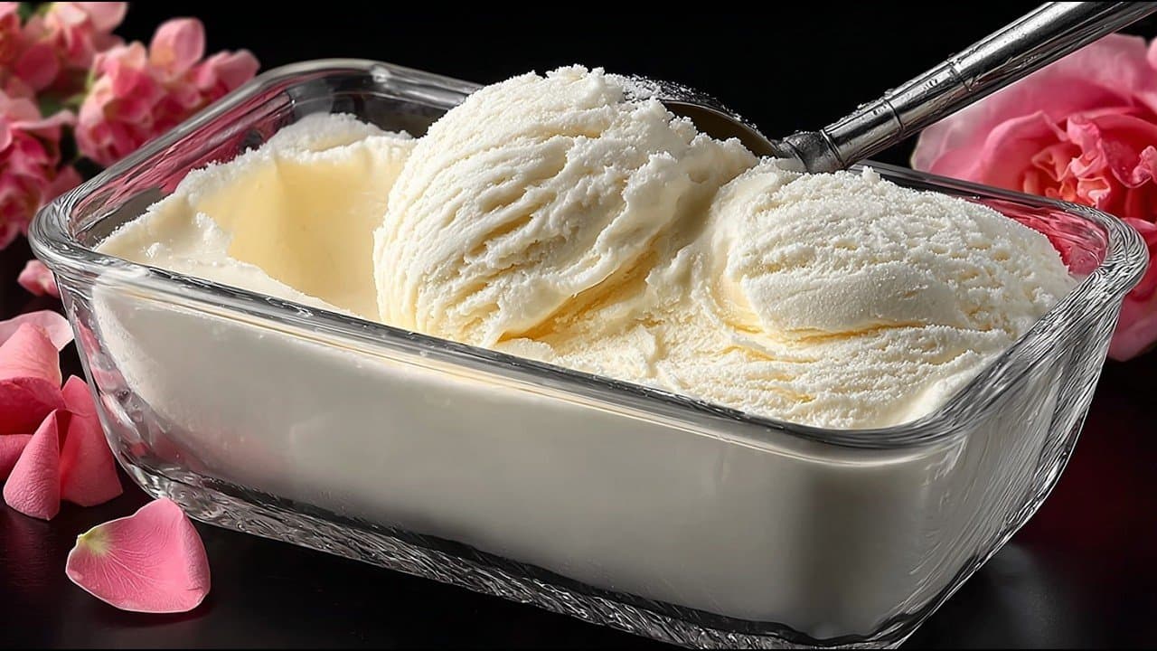 Helado keto de coco y nata sin azúcar
