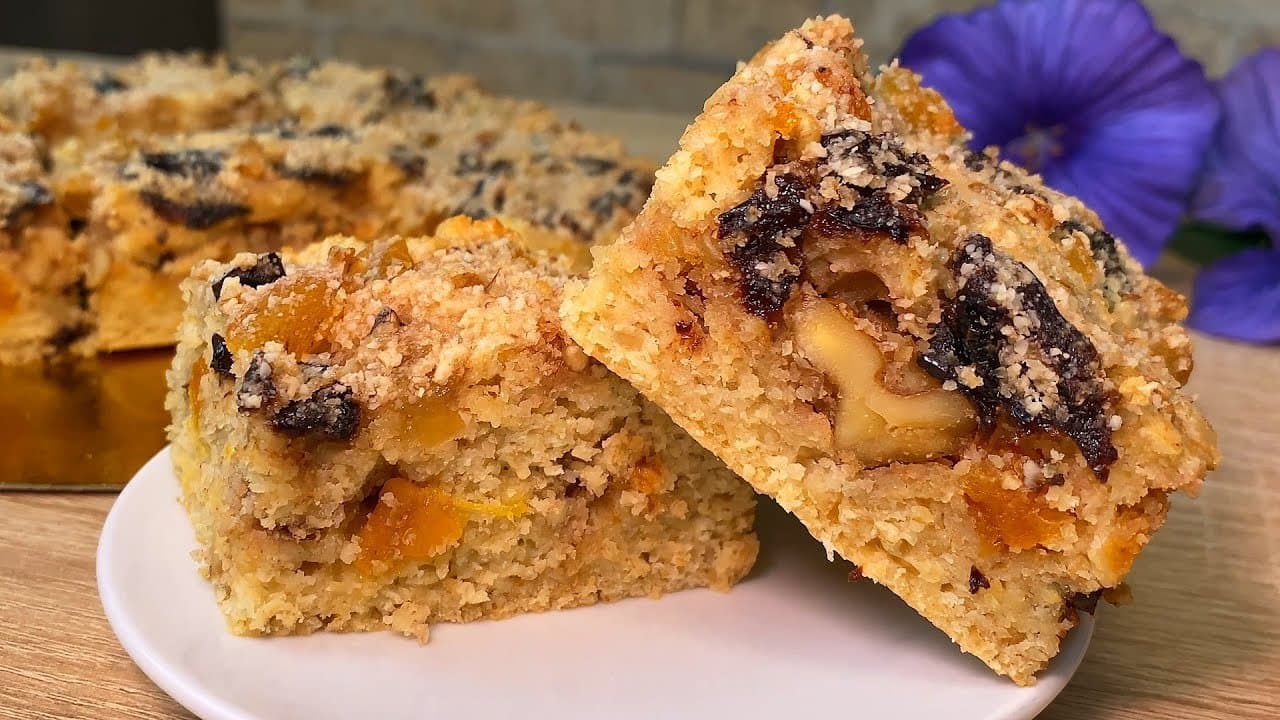 Gâteau étagé avoine-amandes sans sucre (sans gluten)