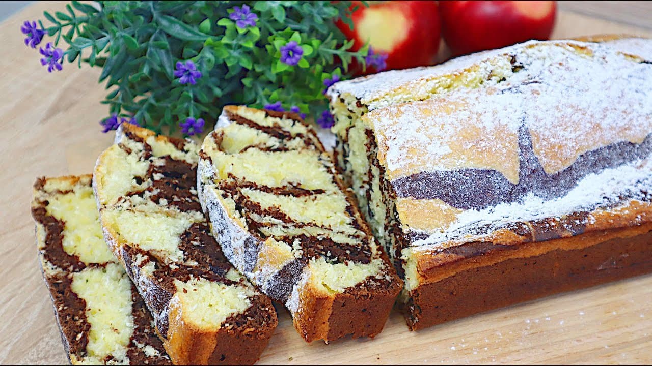 Two-Tone Marble Coconut Cake with Swirls