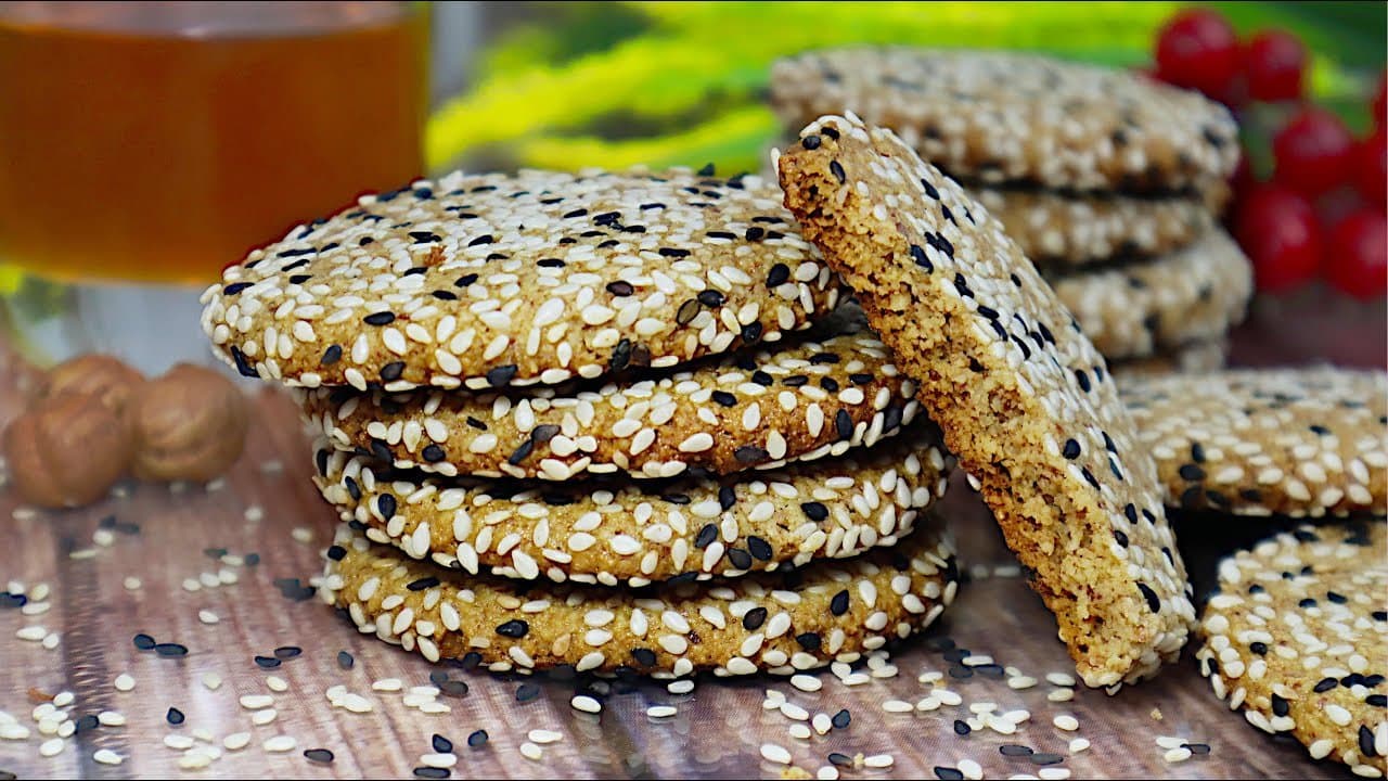 Sugar-Free Gluten-Free Holiday Almond Sesame Cookies