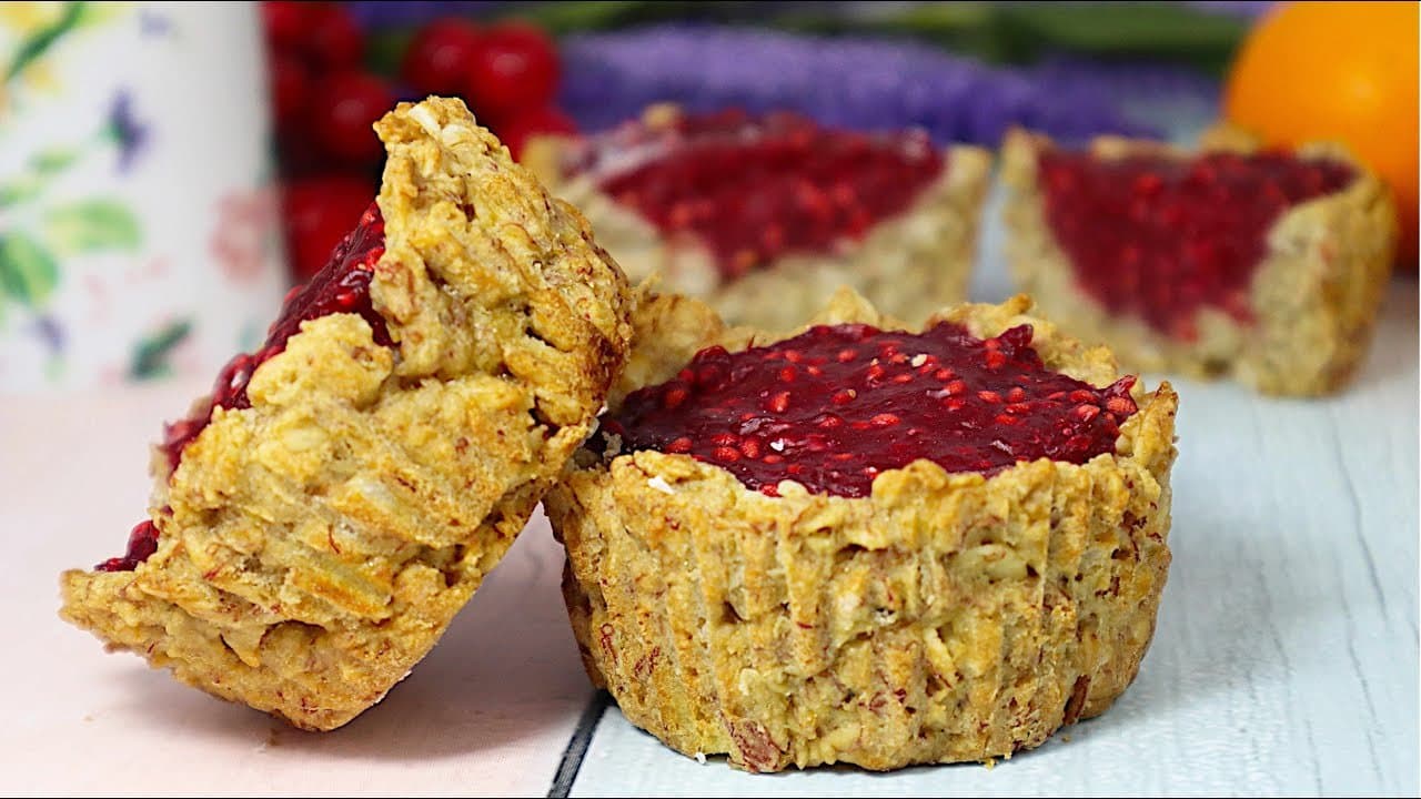 Sugar-Free Gluten-Free Oatmeal Raspberry Cupcakes