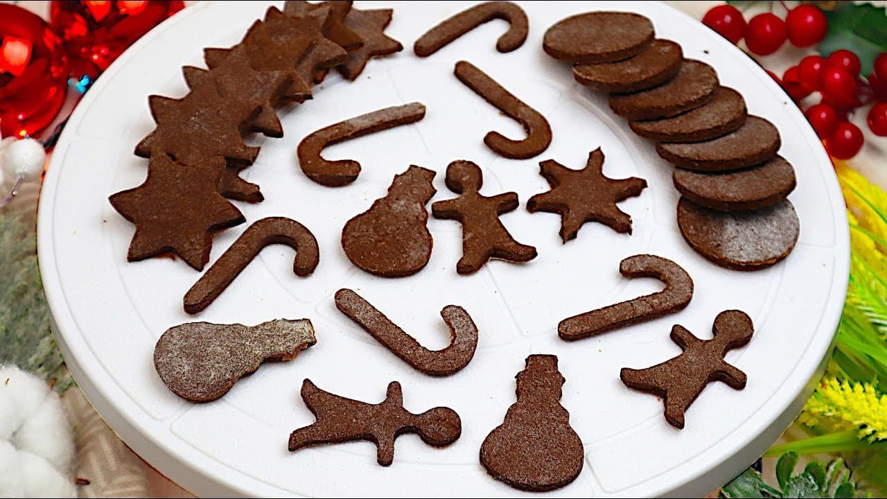 Chocolate Gingerbread Cookies (Gluten-Free, Sugar-Free)