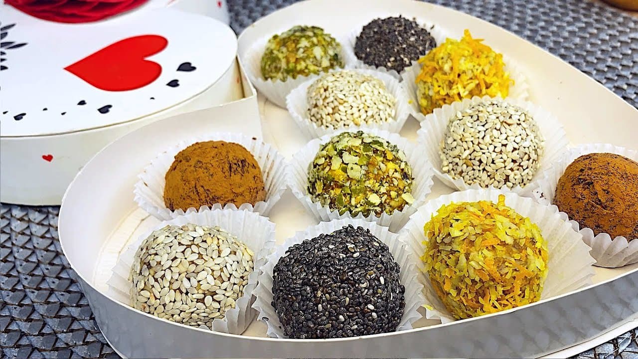 5-Flavor No-Bake Date Cashew Truffles (No Sugar)