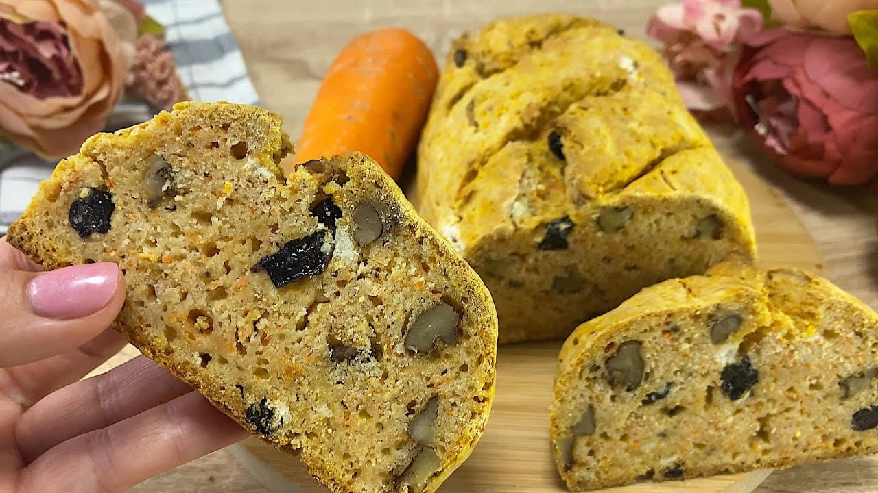Gluten-Free Carrot Walnut Bread (No Sugar)