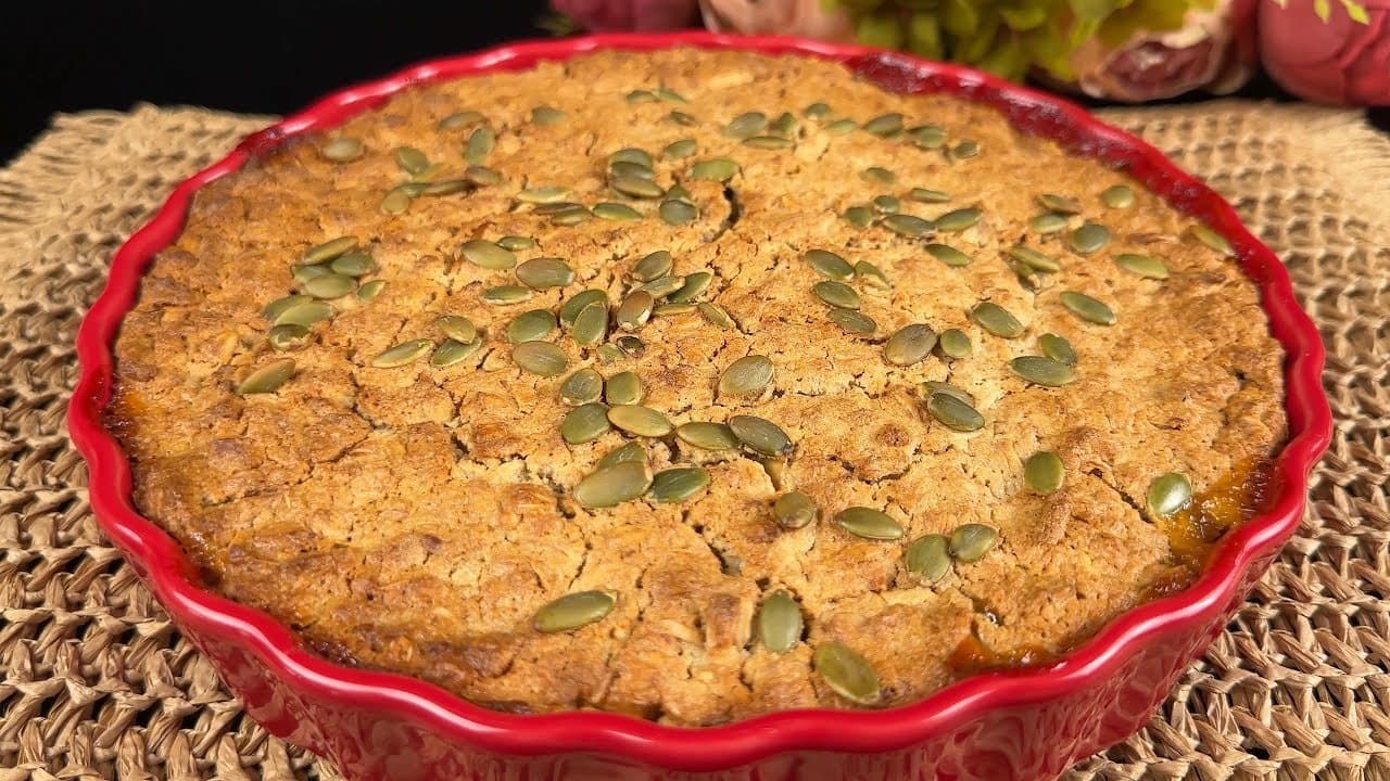 Pumpkin Apple Oat Cake (Vegan, No Sugar)