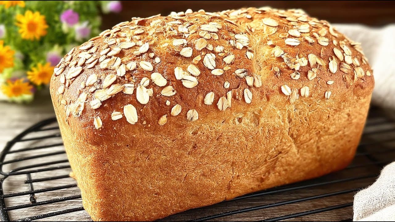 Yeasted Oatmeal No-Flour Loaf (Dairy-Free)