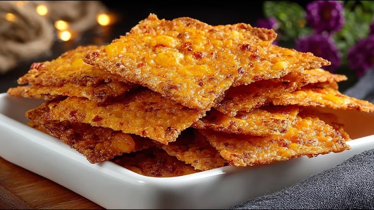 Cheddar Almond Keto Crisp Crackers