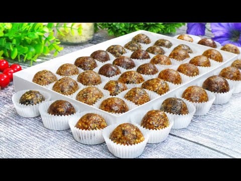5 Sugar-Free Healthy Candy Recipes with Dates and Nuts — Five no-bake candy recipes built on a date base with mixes of cashews, hazelnuts