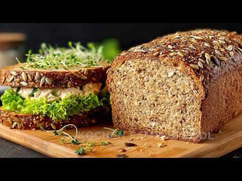 Bread from Just 4 Seeds in 5 Minutes — High-protein flourless bread made from pumpkin, sunflower, sesame and flaxseed w