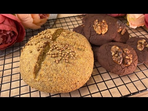 Chickpea Bread from 2 Ingredients and Healthy Chickpea Cookies — A flour-free chickpea bread made from only soaked chickpeas and psyllium husk, s