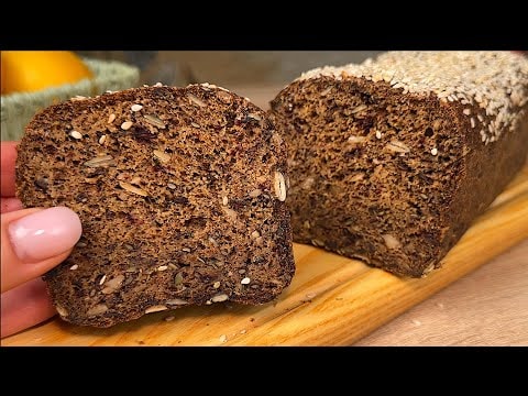 Grandma's Lentil and Hazelnut Bread — Red lentil bread bound with flaxseed gel and psyllium, enriched with toasted haz