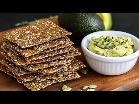 Keto Seed Crackers — Crunchy keto seed crackers made with flax, chia, sesame, sunflower and pumpkin s