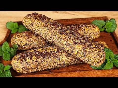 Oatmeal Nut Breakfast Sticks — Flour-free oatmeal sticks with hazelnuts, pumpkin and sunflower seeds bound by g
