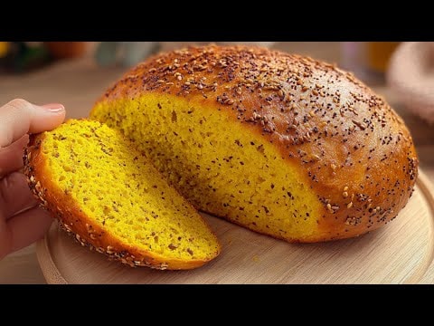 Rotes Linsen-Diät-Brot — Ein kalorienarmes Brot aus roten Linsen mit Reismehl, Flohsamenschalen, Kurkuma 