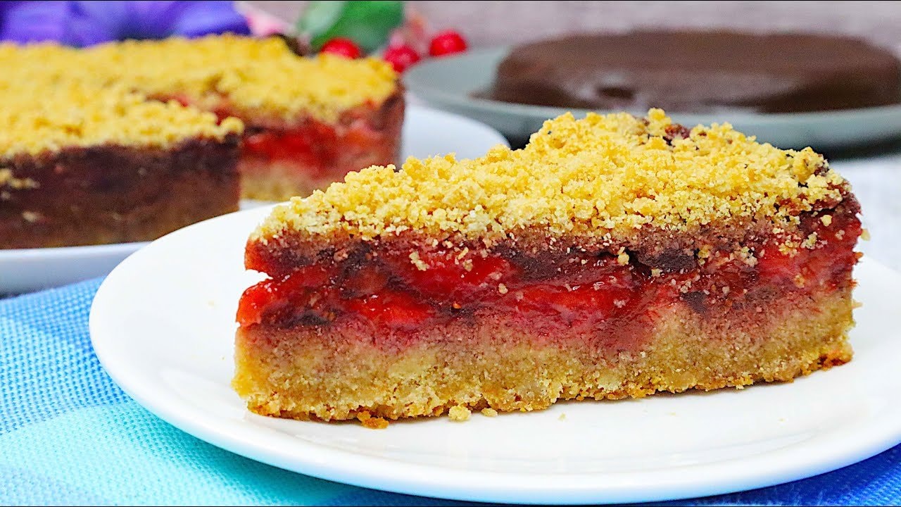 Strawberry Coconut Tart & Microwave Banana Mug Cake — Two desserts: a coconut-flour shortbread tart with strawberry-agar filling, and 