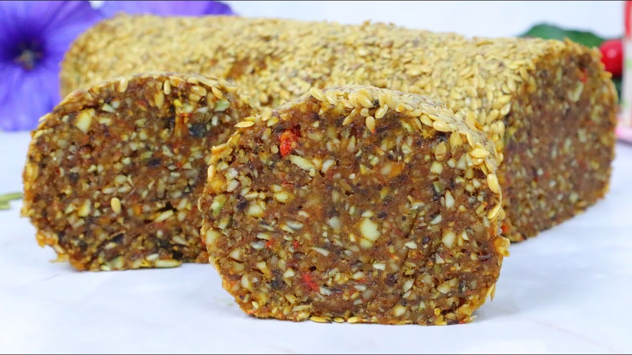 No-Bake Goji Superfood Energy Bars (Vegan) — Dense superfood bars with almonds, walnuts, pumpkin seeds, dates, peanut butter,