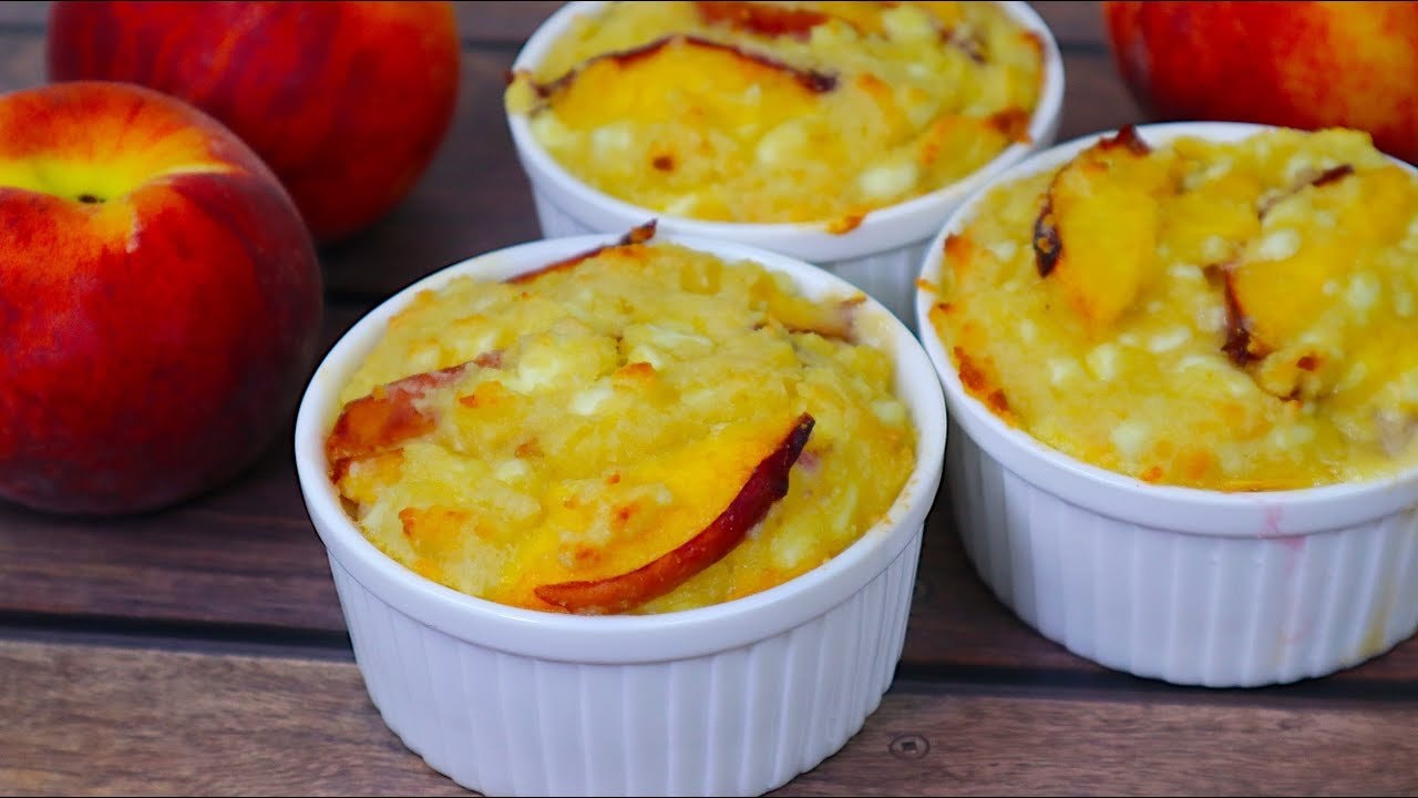 Keto Peach Almond Cottage Cheese Cake — Moist keto cake built on almond flour and cottage cheese, folded with fresh peac