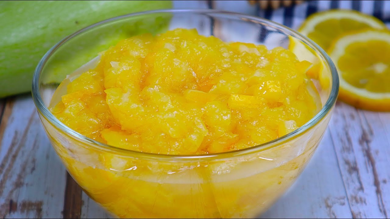 Sugar-Free Zucchini Lemon Preserve (Low-Calorie) — Low-calorie spoonable preserve from grated zucchini, fresh lemon and erythritol,