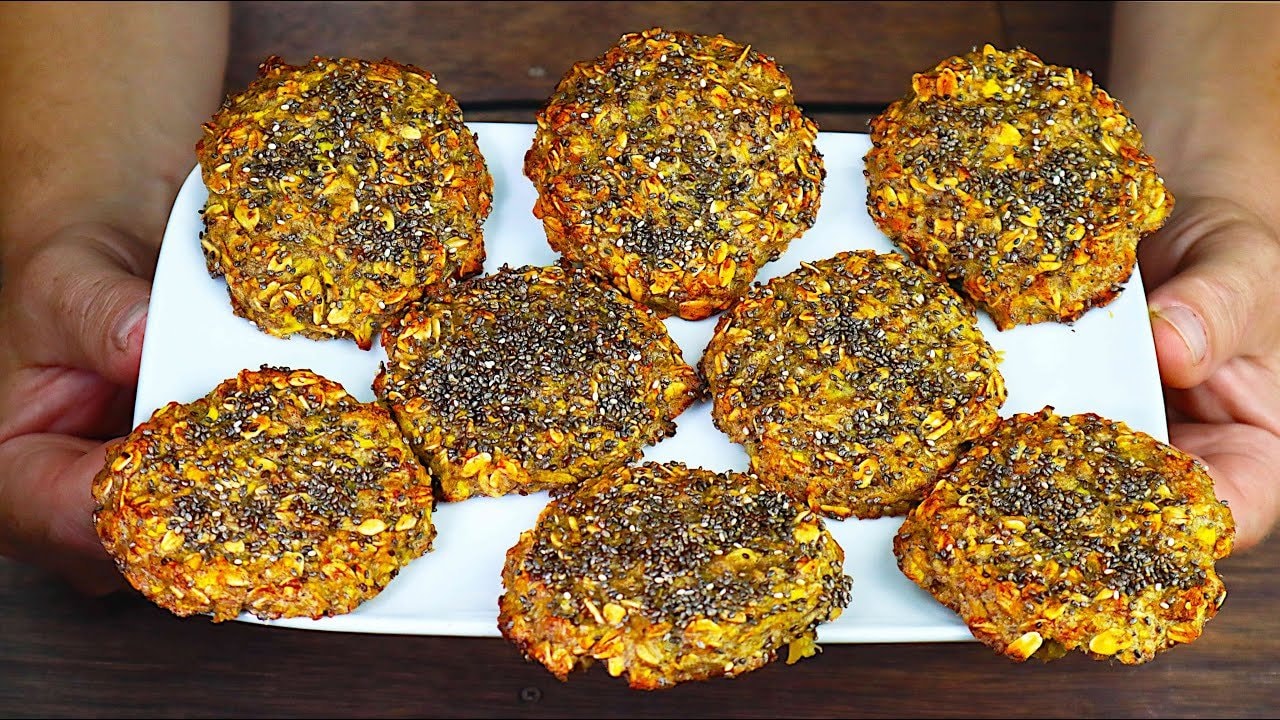 Kürbis-Bananen-Hafer-Chia-Kekse — Einfache Mixerkekse auf Basis von Bananen und Haferflocken, mit Chiasamen bestre