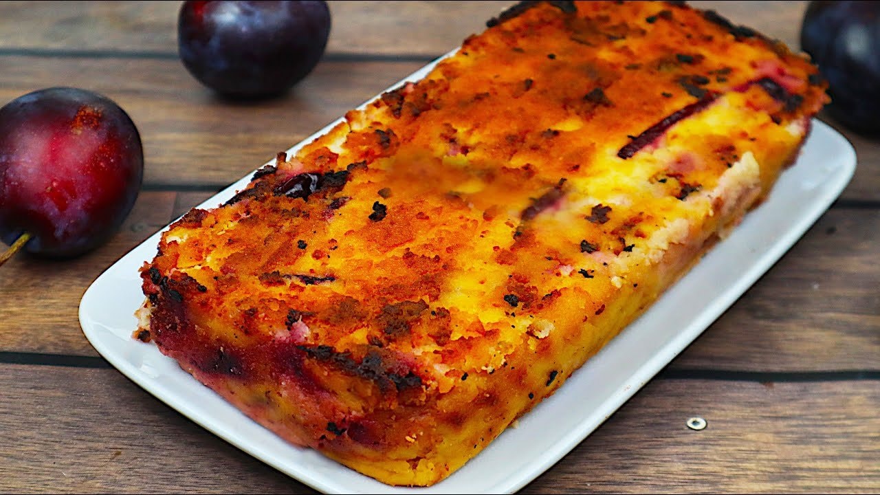 Sugar-Free Coconut Yogurt Plum Cake — Moist flourless cake with 800g of fresh plums baked over a yogurt-coconut-flour 