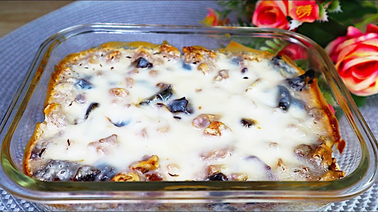 Rice Flour Prune Walnut Banana Tart (No Sugar) — Egg-free rice flour tart with soaked prunes, walnuts and banana. Topped with hon