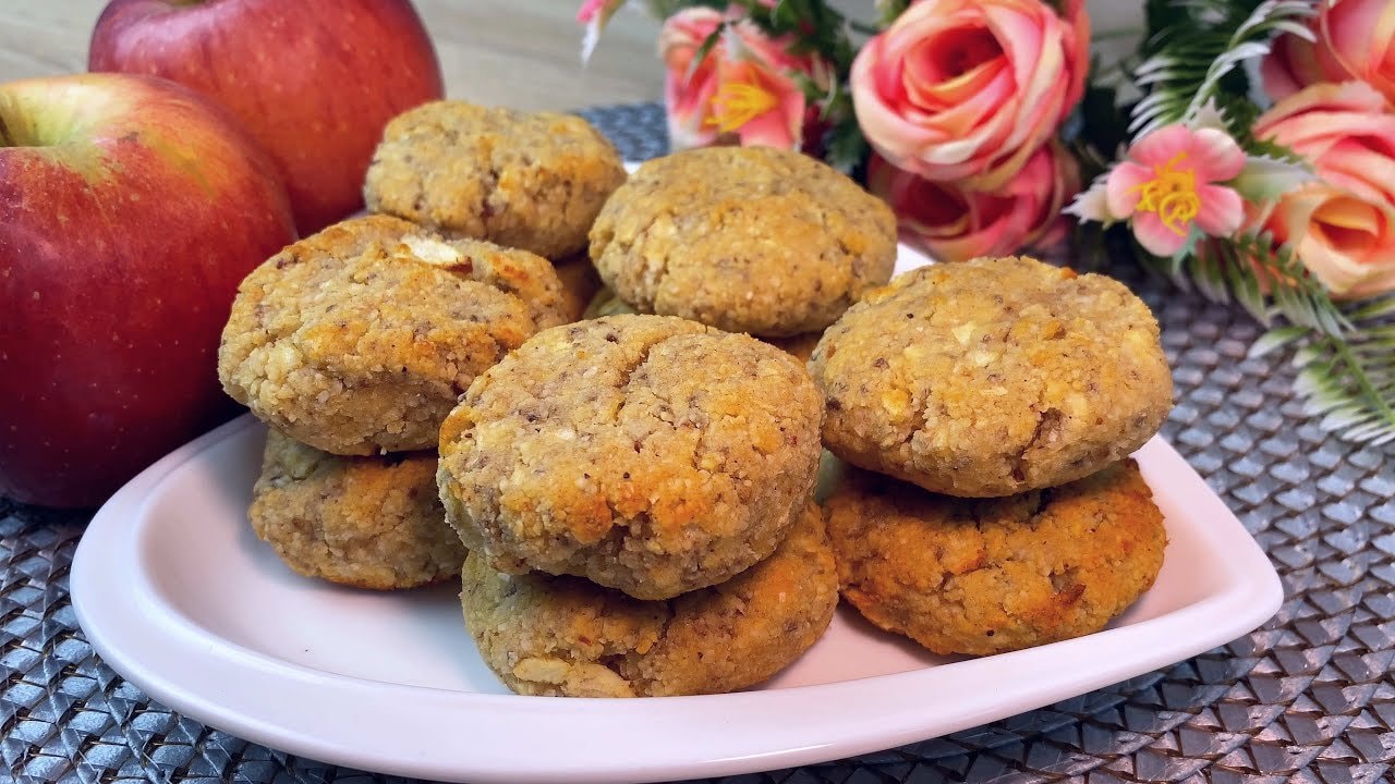 Butter-Free Date Apple Almond Cookies (Vegan) — Vegan cookies bound with a chia egg, sweetened with dates and apple, built on al