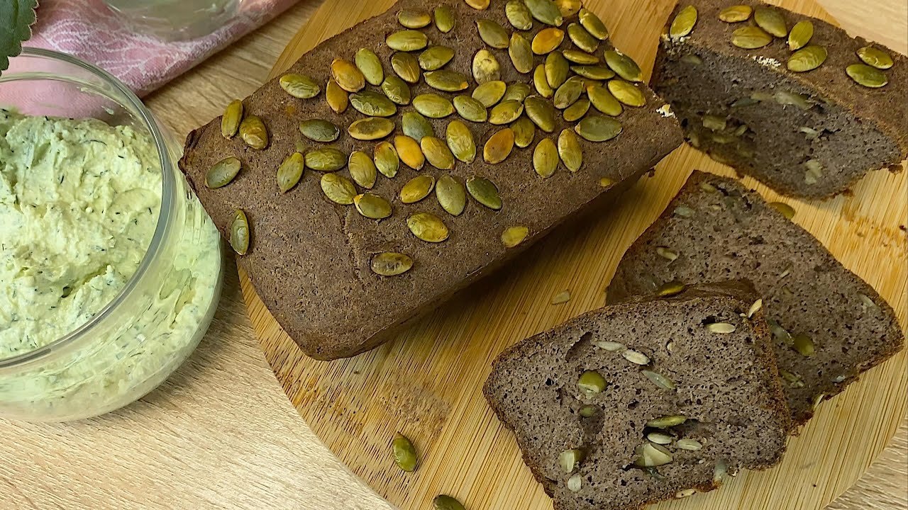 Diabetic-Friendly Flaxseed Cottage Cheese Bread — Dense low-carb loaf with flaxseed flour, psyllium, pumpkin seeds and cottage che