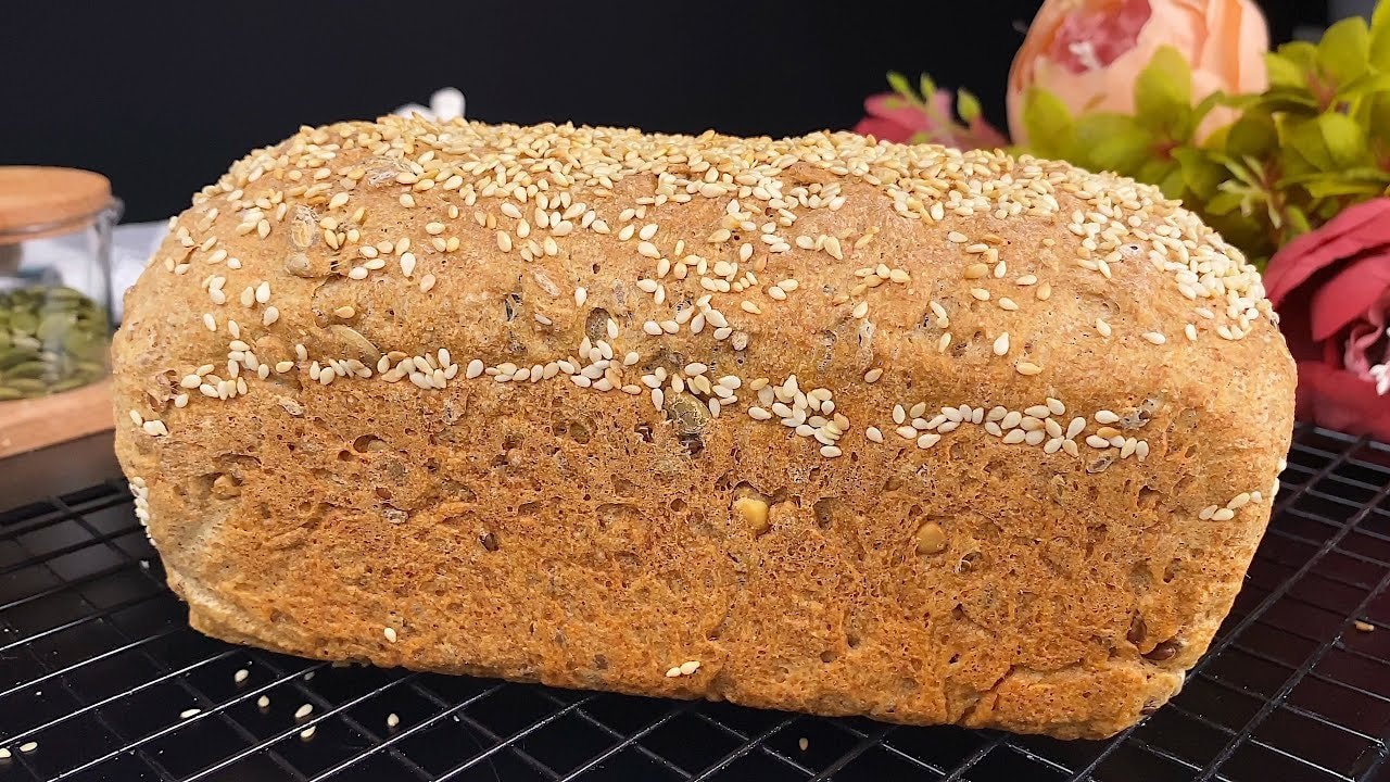 Norwegian Whole-Grain Seed Bread (Yeasted) — Classic Norwegian-style yeasted whole-grain loaf with 300g whole wheat flour, to