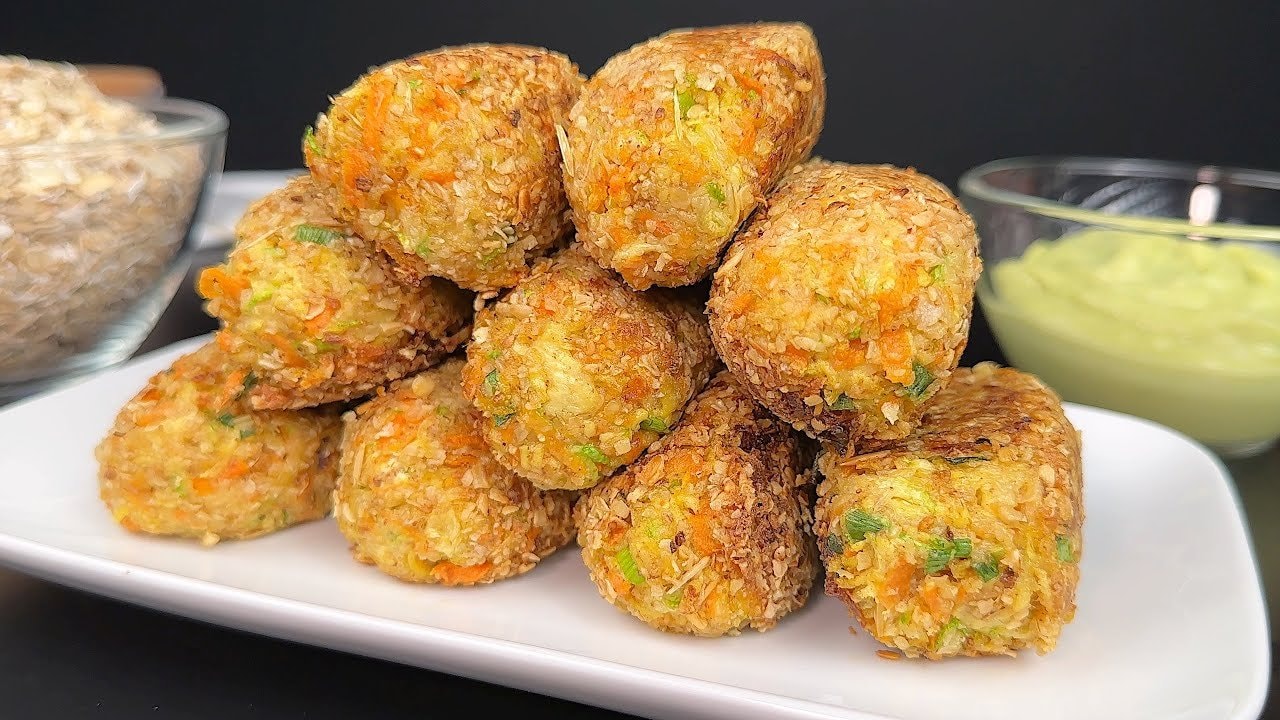 Vegan Zucchini Oat Tofu Patties (Gluten-Free) — Golden pan-seared zucchini patties made with 100g tofu, grated carrot, oats and 