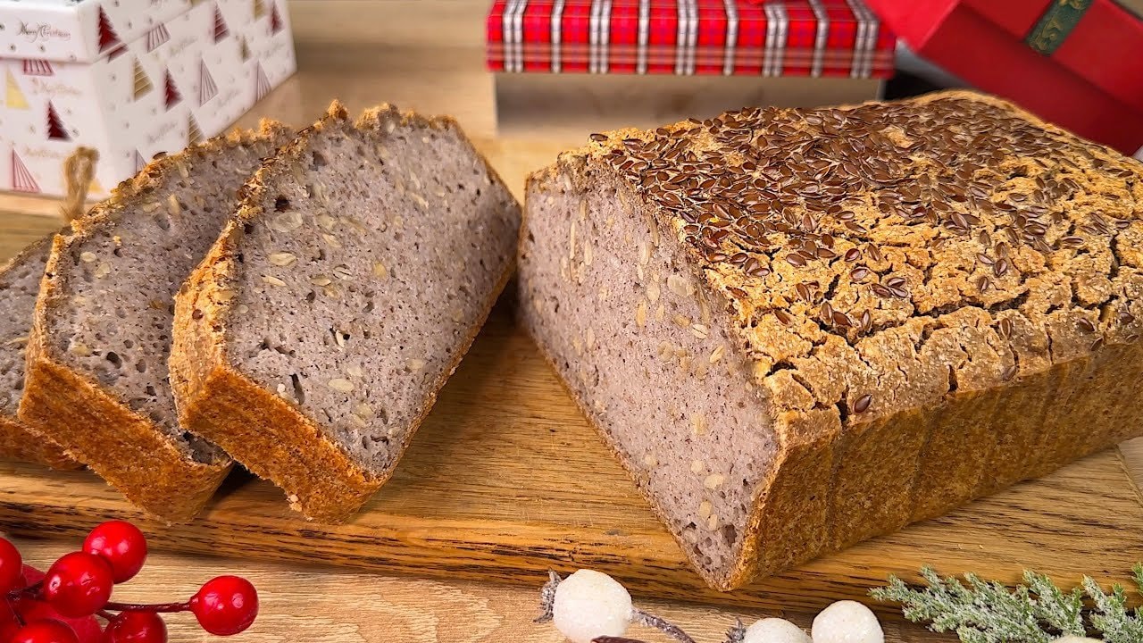 1-Ingredient Sprouted Buckwheat Bread (Vegan) — Incredibly simple bread from fermented green buckwheat and salt — nothing else. 